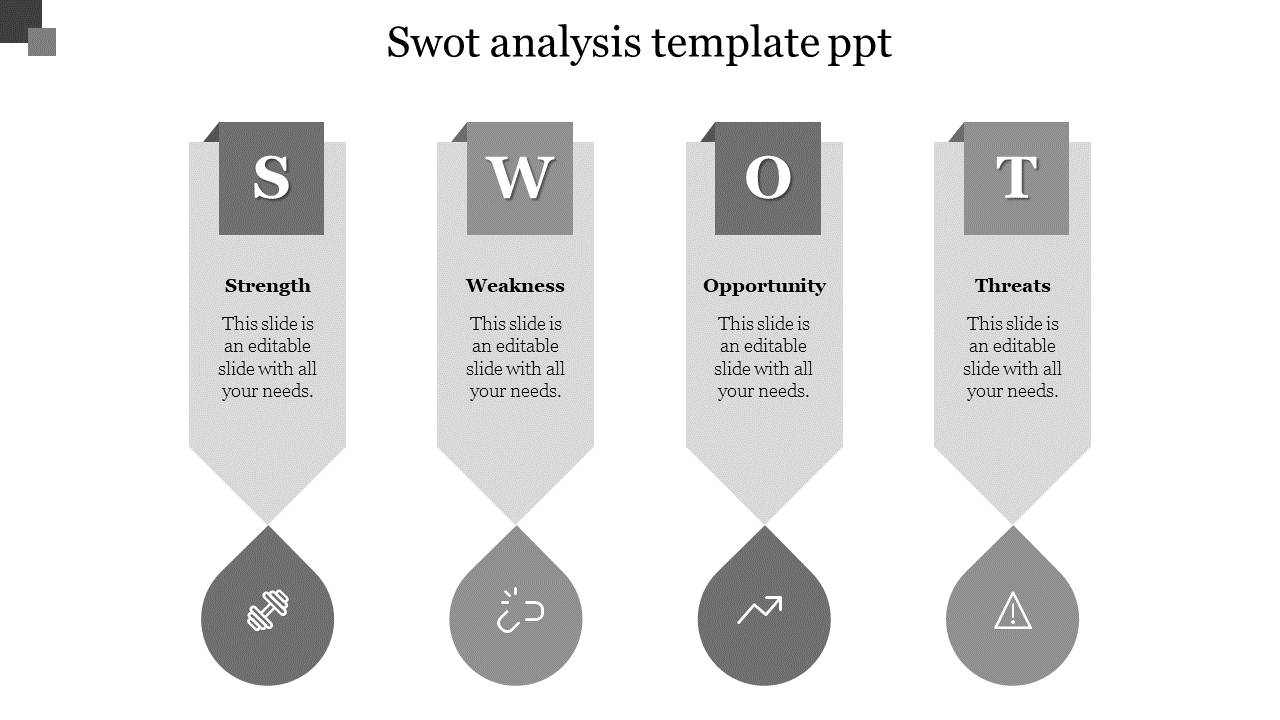 swot analysis template ppt-Gray